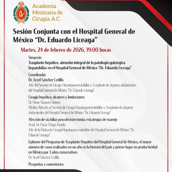 Sesión Conjunta con el Hospital General de México “Dr. Eduardo Liceaga"