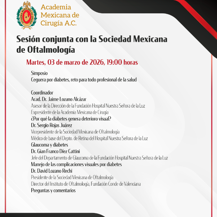 Sesión conjunta con la Sociedad Mexicana de Oftalmología