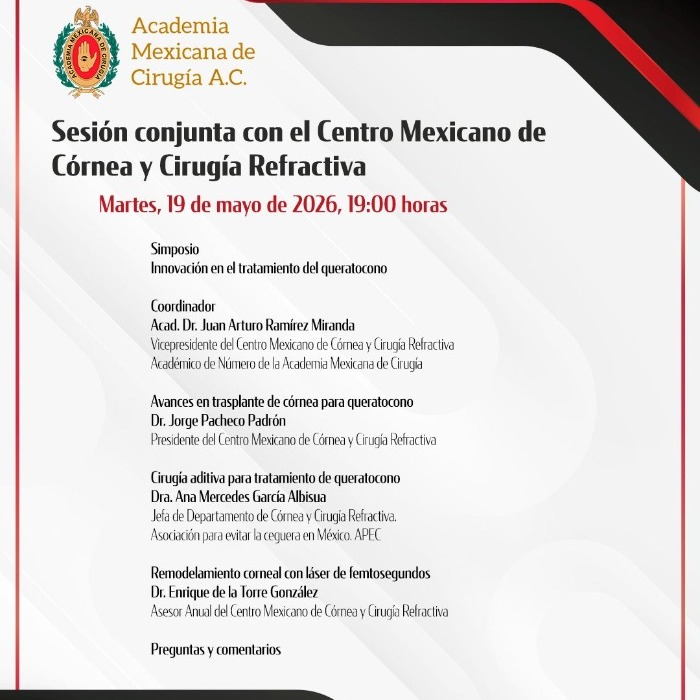 Sesión conjunta con el Centro Mexicano de Córnea y Cirugía Refractiva