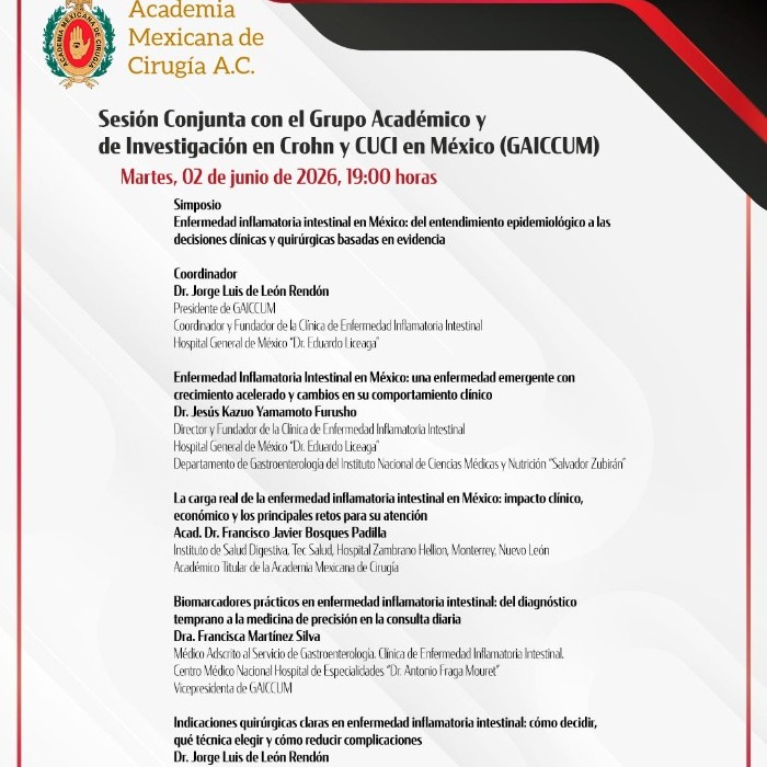 Sesión Conjunta con el grupo Académico y de Investigación en Crohn y CUCI en México (GAICCUM)