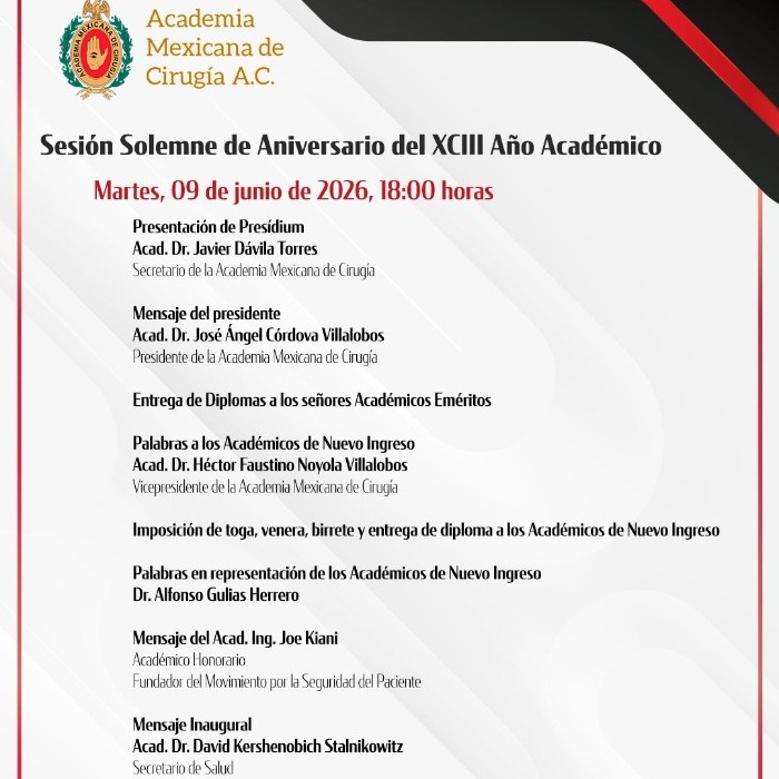 Sesión Solemne de Aniversario del XCIII Año Académico