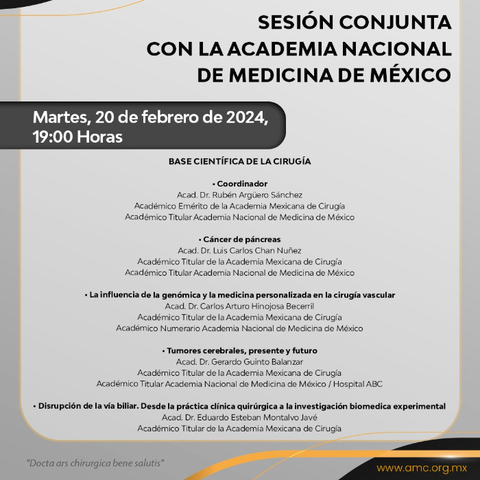 Sesión Conjunta con la Academia Nacional de Medicina de México