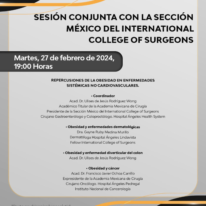 Sesión Conjunta con la Sección México del International College of Surgeons