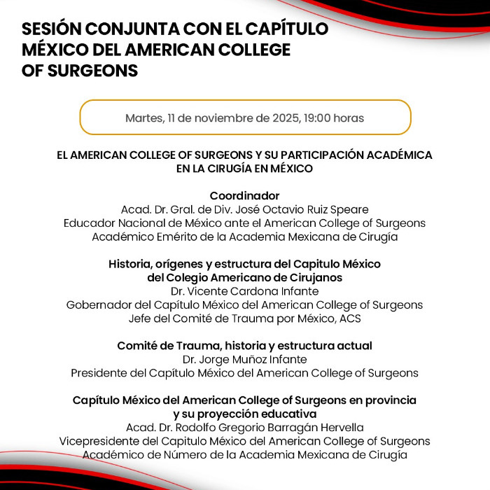 Sesión Conjunta con el Capítulo México del American College of Surgeon